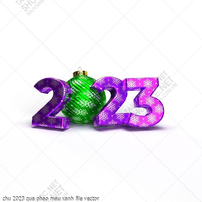 chu 2023 qua phao mau xanh file vector